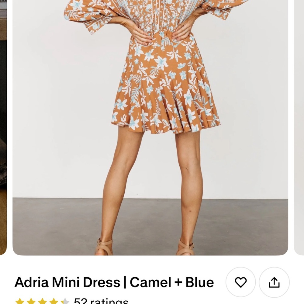 Baltic Born Camel and Blue Floral Dress